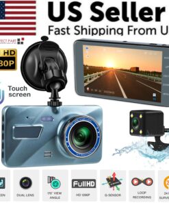 Touch Screen Dash Cam 4" 1080P Dual Lens Car DVR Recorder Front And Rear Camera