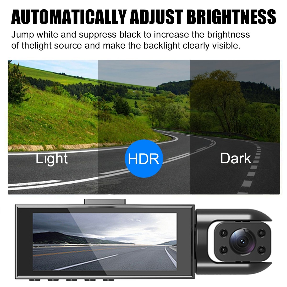 1080P Dual Lens Car DVR Dash Cam Video Recorder G-Sensor Front And Inside Camera 8 1080P Dual Lens Car DVR Dash Cam Video Recorder G-Sensor Front And Inside Camera - Afbeelding 8