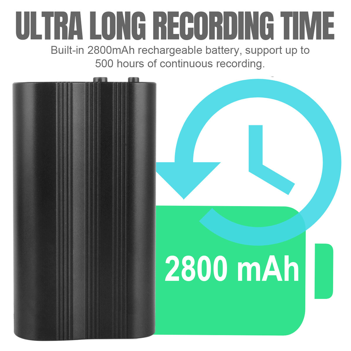 500 Hr 16GB Spy Digital Voice Activated Recorder Mini Audio Magnetic MP3 Player - Image 2