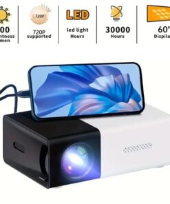 Alternative view of Portable Wired Mobile Phone Projector With Extendable Stand, LED Mini Home Video Device, 1080p HD Screen, USB SD AV HD