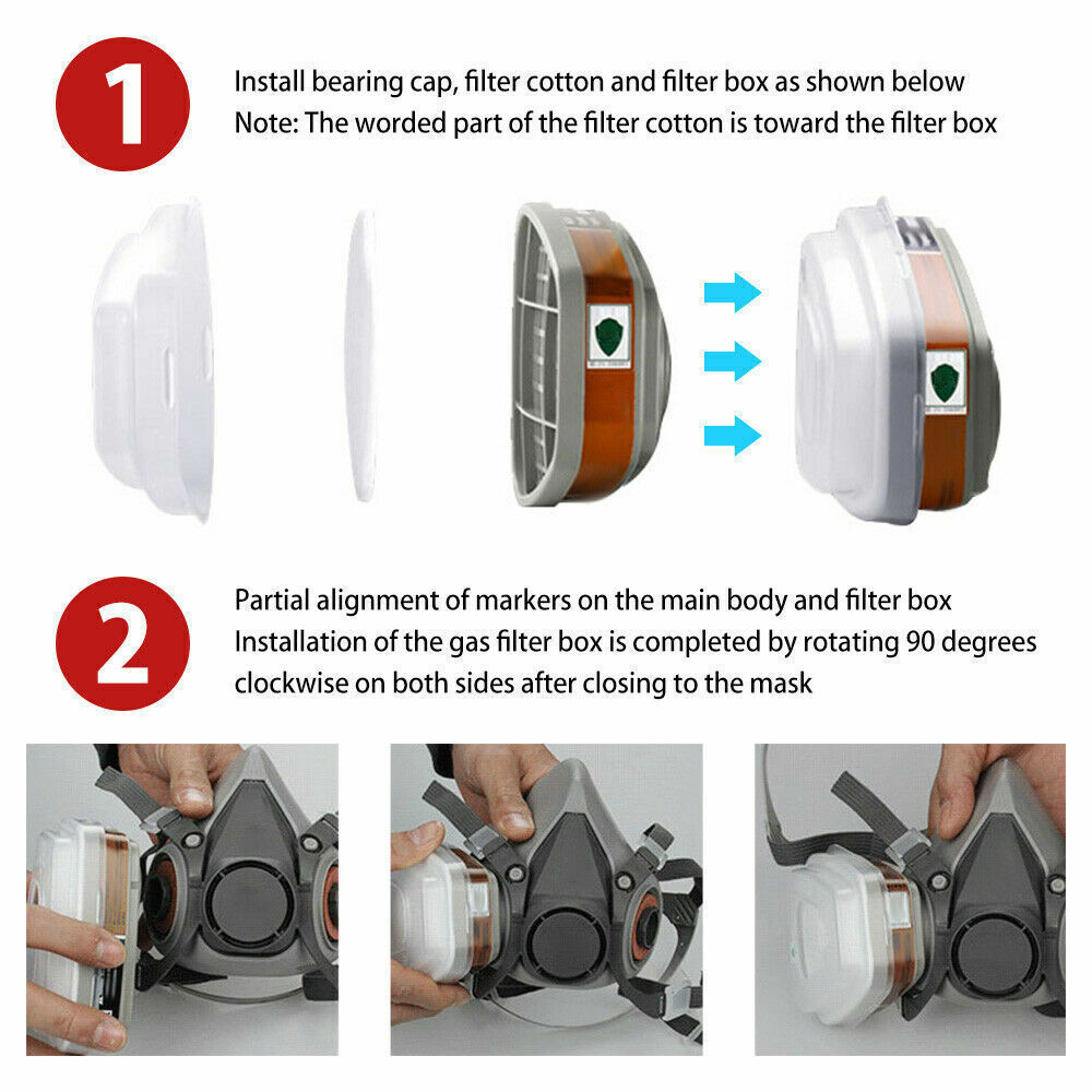 17-in-1 Volgelaatsmasker 6200 Gasmasker met Spuitfilter voor Chemicalien 7 17-in-1 Volgelaatsmasker 6200 Gasmasker met Spuitfilter voor Chemicalien - Afbeelding 7