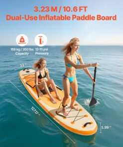 Alternative view of Opblaasbaar Stand Up Paddle Board (323 x 83,8 x 15,2 cm) met Zitje, Complete Set incl. Pomp, Peddel, Vin, Rugzak