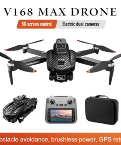 V168Pro Max Drone 8K HD, 4.5-inch Screen, With GPS Positioning Function, And Carbon Fiber Pattern Finish.