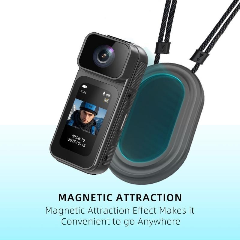 Ormos Mini Action Camera With 180 Degree Rotating Lens - 2.7K Ultra HD Thumb-Sized Camera, Magnetic Mount, WiFi APP Control, Portable Wearable Camera For Outdoor Sports & Daily Vlogging 5 Ormos Mini Action Camera With 180 Degree Rotating Lens - 2.7K Ultra HD Thumb-Sized Camera, Magnetic Mount, WiFi APP Control, Portable Wearable Camera For Outdoor Sports & Daily Vlogging - Afbeelding 5