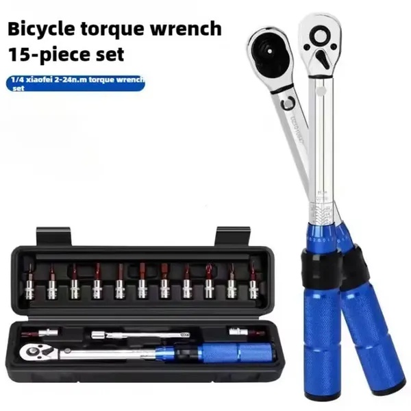 Voorafgestelde Momentsleutel Set 15-Delig, Geschikt voor Fiets-DIY, Werkplaatswerk, Fabrieksonderhoud en Andere Toepassingen 1 Voorafgestelde Momentsleutel Set 15-Delig, Geschikt voor Fiets-DIY, Werkplaatswerk, Fabrieksonderhoud en Andere Toepassingen