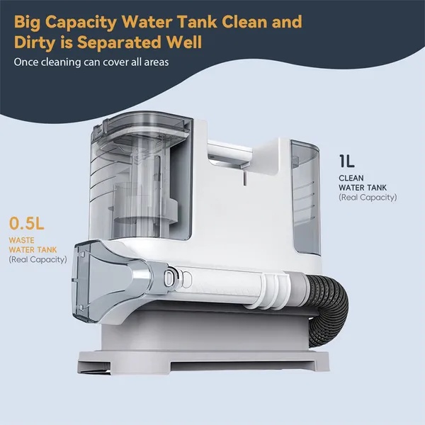Classic Stoffenreiniger, 400W 9KPa Handmatige Tapijtreiniger, Draagbare Spray-Zuig All-in-One Wasser voor Auto/Bank/Dierenharen/Vlekverwijdering 3 Classic Stoffenreiniger, 400W 9KPa Handmatige Tapijtreiniger, Draagbare Spray-Zuig All-in-One Wasser voor Auto/Bank/Dierenharen/Vlekverwijdering - Afbeelding 3