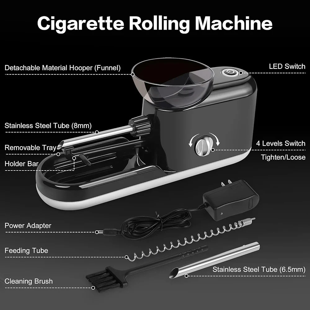 Elektrische Rolmachine, Automatische Vuller, voor Voorgerolde Kegels, Tabak Vullen, King-size Injector 9 Elektrische Rolmachine, Automatische Vuller, voor Voorgerolde Kegels, Tabak Vullen, King-size Injector - Afbeelding 9