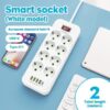 EU Stekkerdoos 8-Voudig met 4 USB-Poorten, Type-C, Overspanningsbeveiliging met Schakelaar en 2m Snoer 12 EU Stekkerdoos 8-Voudig met 4 USB-Poorten, Type-C, Overspanningsbeveiliging met Schakelaar en 2m Snoer