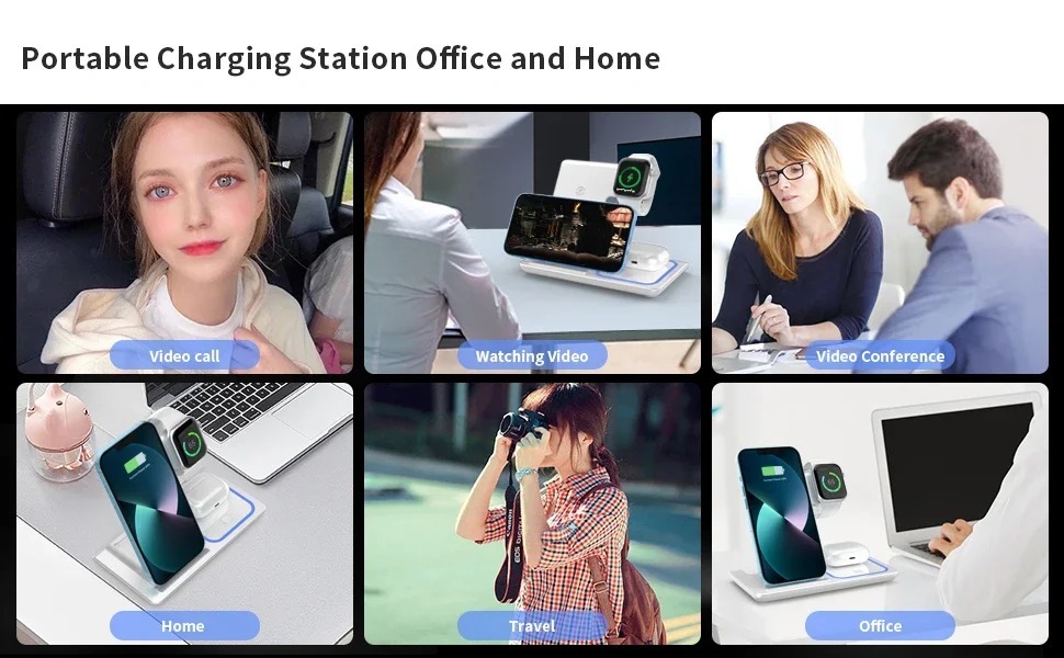 3-in-1 Draadloze Reis Oplaadstandaard voor iPhone, Apple Watch, AirPods, Opvouwbaar Snellaadstation 8 3-in-1 Draadloze Reis Oplaadstandaard voor iPhone, Apple Watch, AirPods, Opvouwbaar Snellaadstation - Afbeelding 8