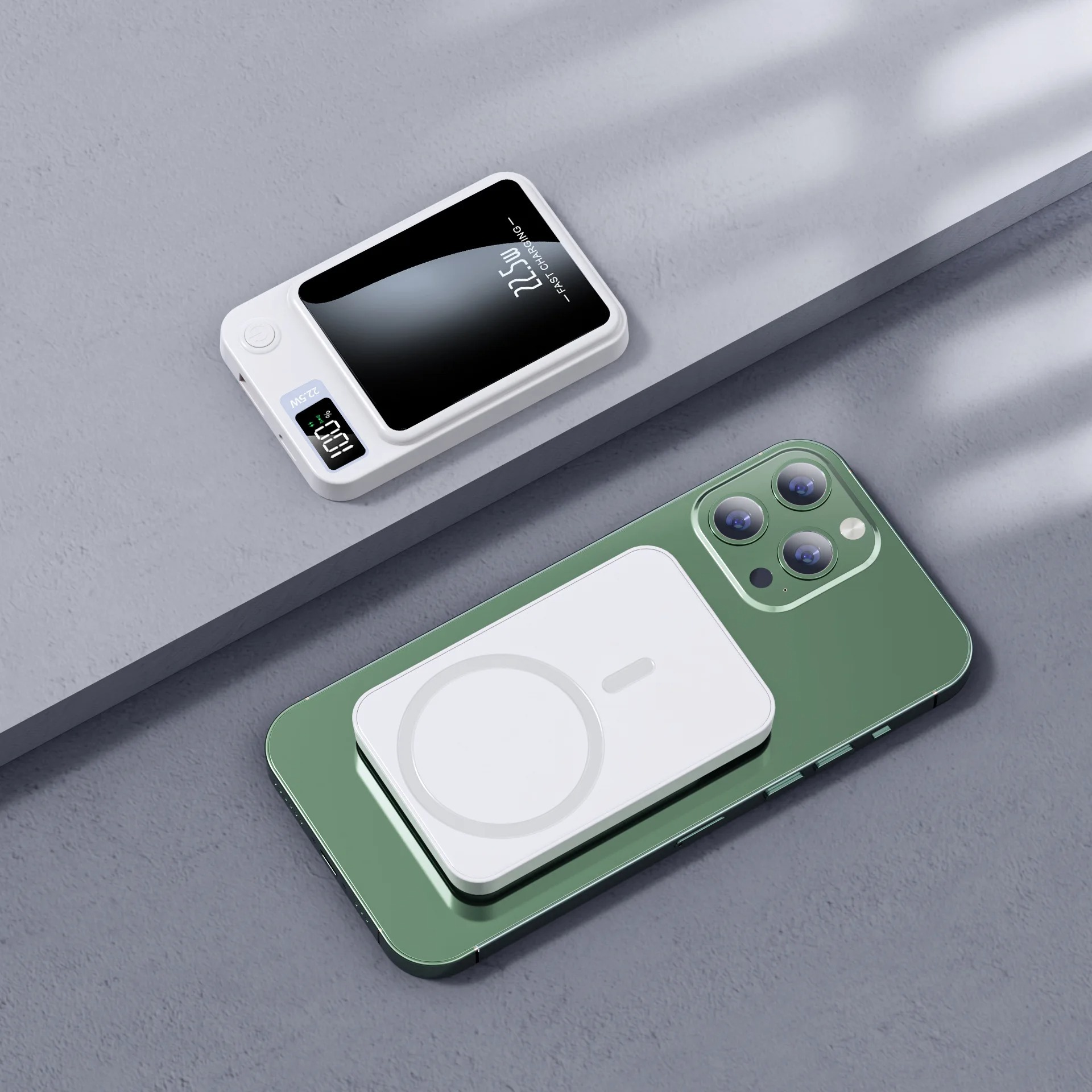 Magnetische Draadloze Powerbank, Supersnel Opladen, voor iPhone, Samsung 2 Magnetische Draadloze Powerbank, Supersnel Opladen, voor iPhone, Samsung - Afbeelding 2