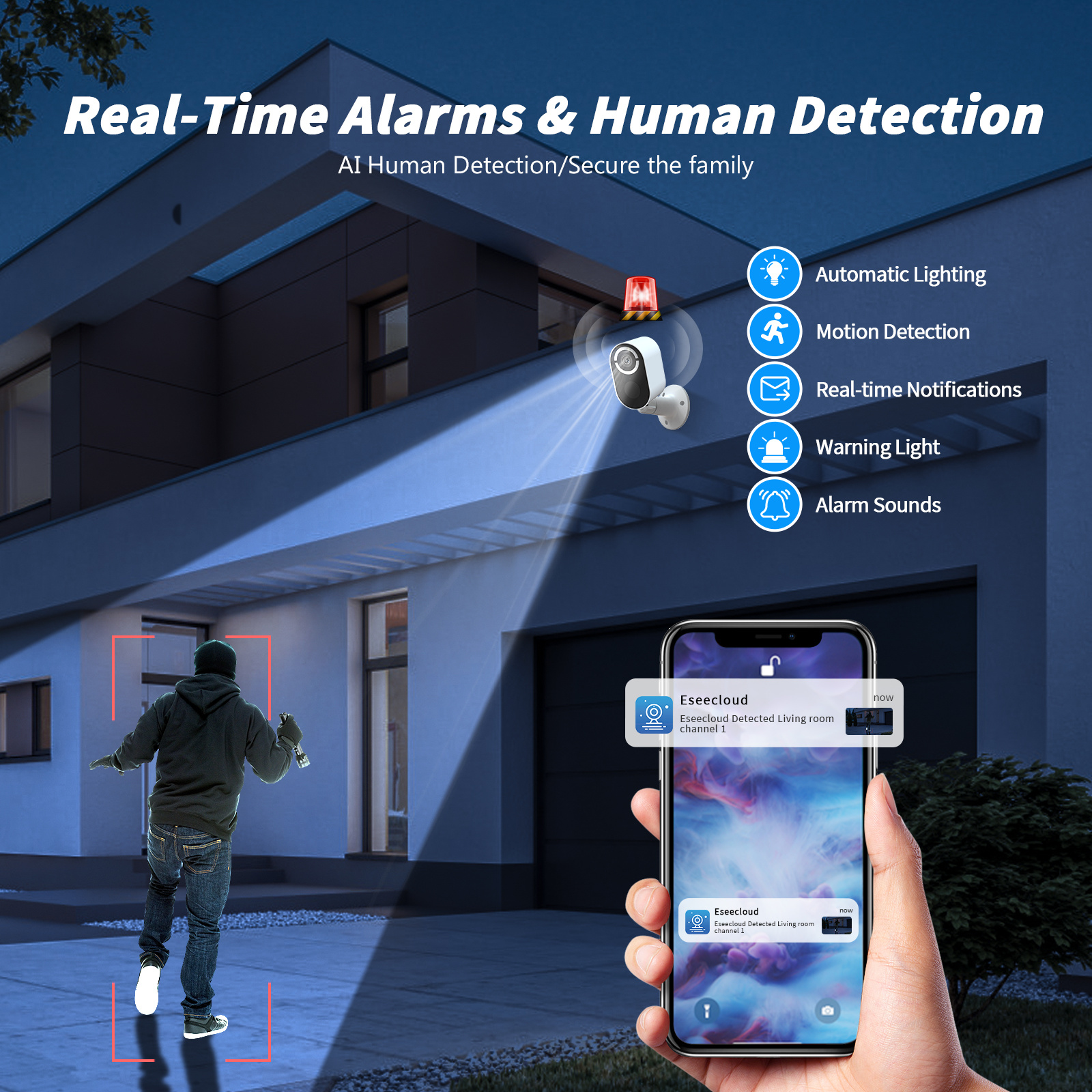 Solar Battery Security Camera Wireless Wifi CCTV Solar Powered Camera Surveill Camera Outdoor 3 Solar Battery Security Camera Wireless Wifi CCTV Solar Powered Camera Surveill Camera Outdoor - Afbeelding 3