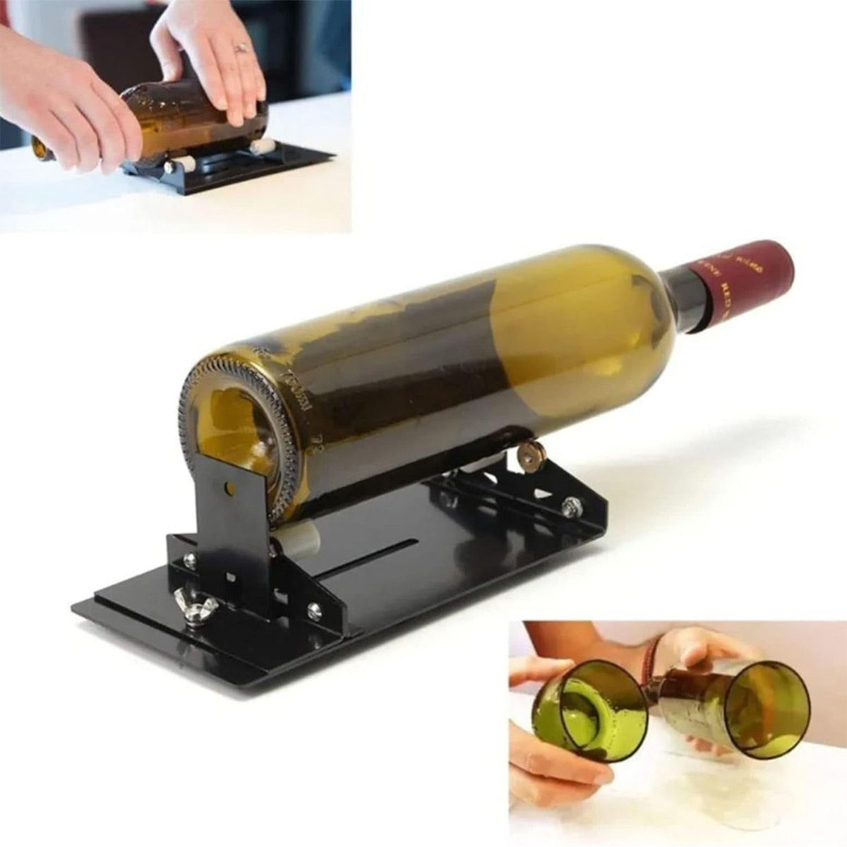 Glazen Flessensnijmachine Set, 19-Delig, Multifunctioneel Snijgereedschap voor Wijn- en Glazen Flessen 4 Glazen Flessensnijmachine Set, 19-Delig, Multifunctioneel Snijgereedschap voor Wijn- en Glazen Flessen - Afbeelding 4