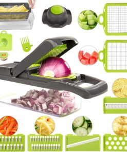 15 In 1 Manual Vegetable Chopper Slicer Dicer 1.5L Food Chopper With Drain Basket And Hand Guard