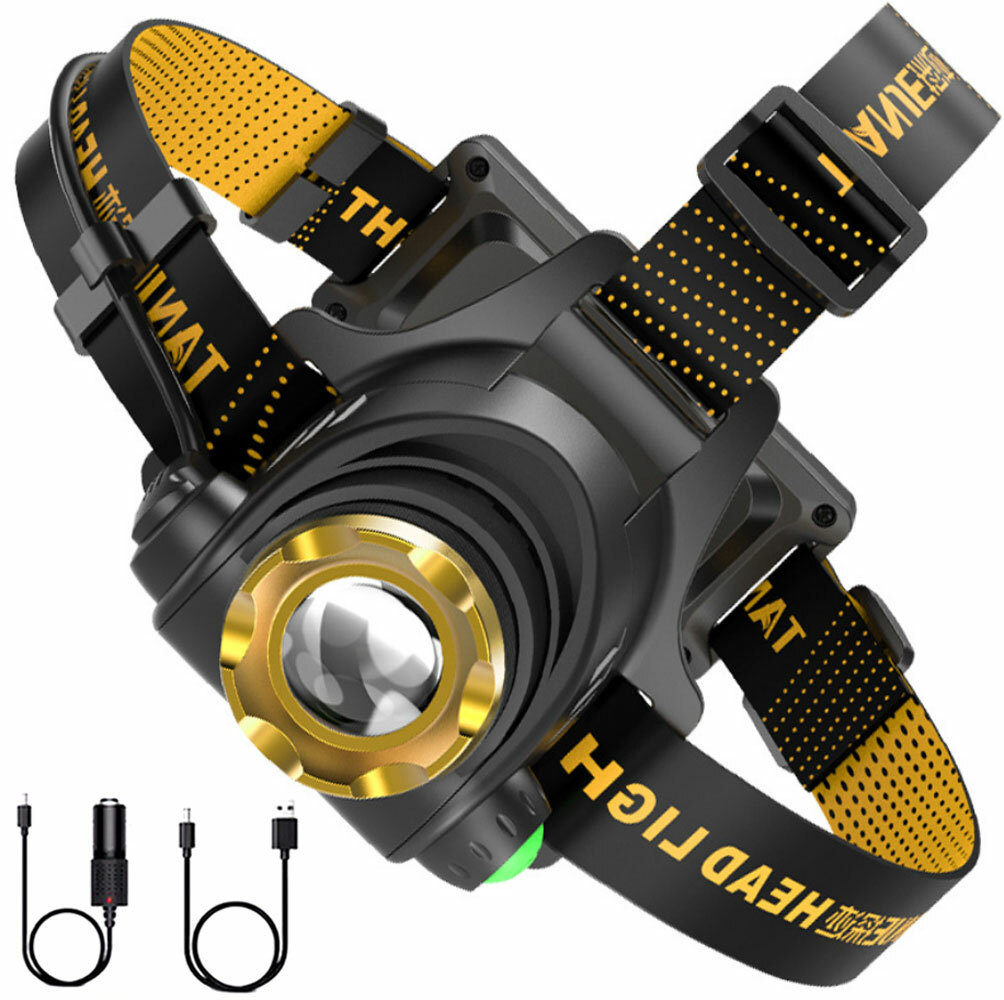 LED Telescopische Hoofdlamp Oplaadbaar met Zoom, Krachtige Zaklamp voor Vissen, Rijden, Camping, 3 Modi 3 LED Telescopische Hoofdlamp Oplaadbaar met Zoom, Krachtige Zaklamp voor Vissen, Rijden, Camping, 3 Modi - Afbeelding 3