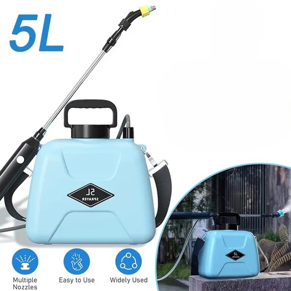 5L Elektrische Drukspuit, Elektrische Tuinsproeier, Oplaadbare Rugspuit, Hemelsblauw 1 5L Elektrische Drukspuit, Elektrische Tuinsproeier, Oplaadbare Rugspuit, Hemelsblauw