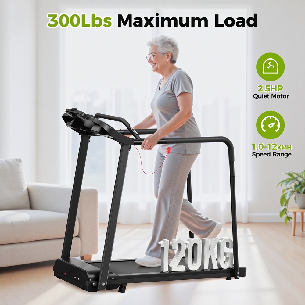 EU Opvouwbare Elektrische Loopband met 2-Voudig Verstelbare Helling - Loopband tot 120kg Belasting, met App-Functie voor Fitness Thuis 6 EU Opvouwbare Elektrische Loopband met 2-Voudig Verstelbare Helling - Loopband tot 120kg Belasting, met App-Functie voor Fitness Thuis - Afbeelding 6
