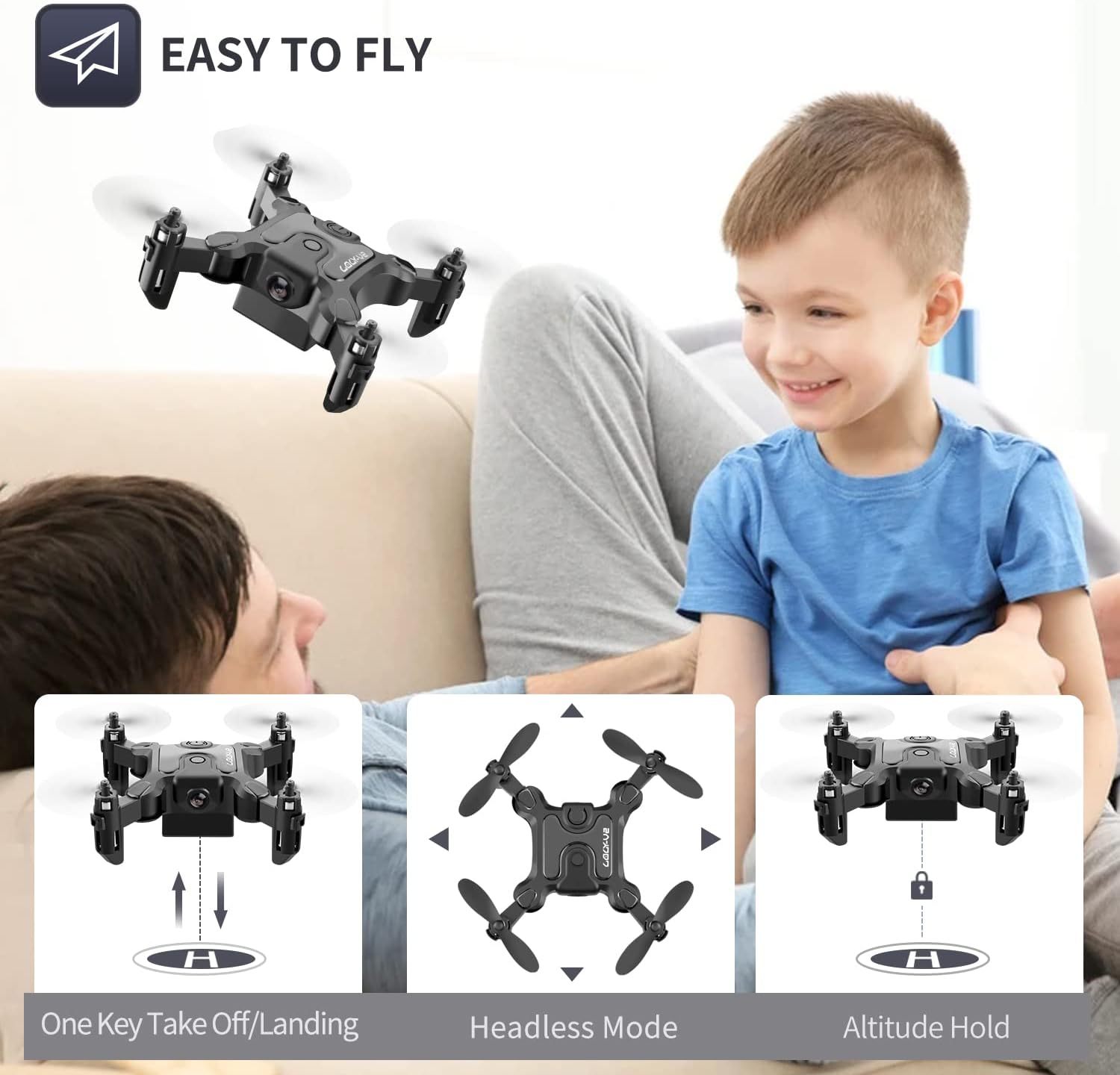 DE V2 Mini Drone Selfie WIFI FPV With HD Camera Foldable Arm RC Quadcopter Toy - Image 5