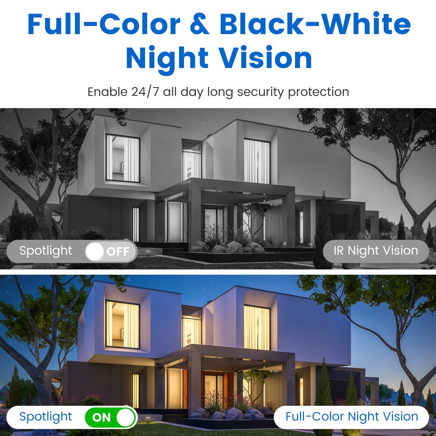 1080P HD 4-Lens Security Camera 360 Degree View WiFi Pan & Tilt Surveillance Camera With Full Color Night Vision Auto Motion Tracking 2-Way Audio Spotlights IP66 Waterproof Max 128G Not Included 9 1080P HD 4-Lens Security Camera 360 Degree View WiFi Pan & Tilt Surveillance Camera With Full Color Night Vision Auto Motion Tracking 2-Way Audio Spotlights IP66 Waterproof Max 128G Not Included - Afbeelding 9