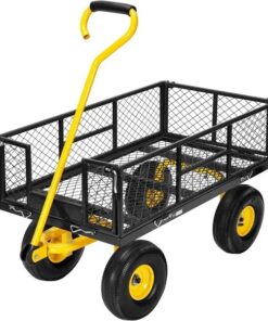 Alternative view of Zware Tuinkar, 1100 lbs Groot Laadvermogen Stalen Tuinkar, Werkwagen met Afneembare Zijkanten en Draaibare Handgreep, voor Tuin, Boerderij, Erf