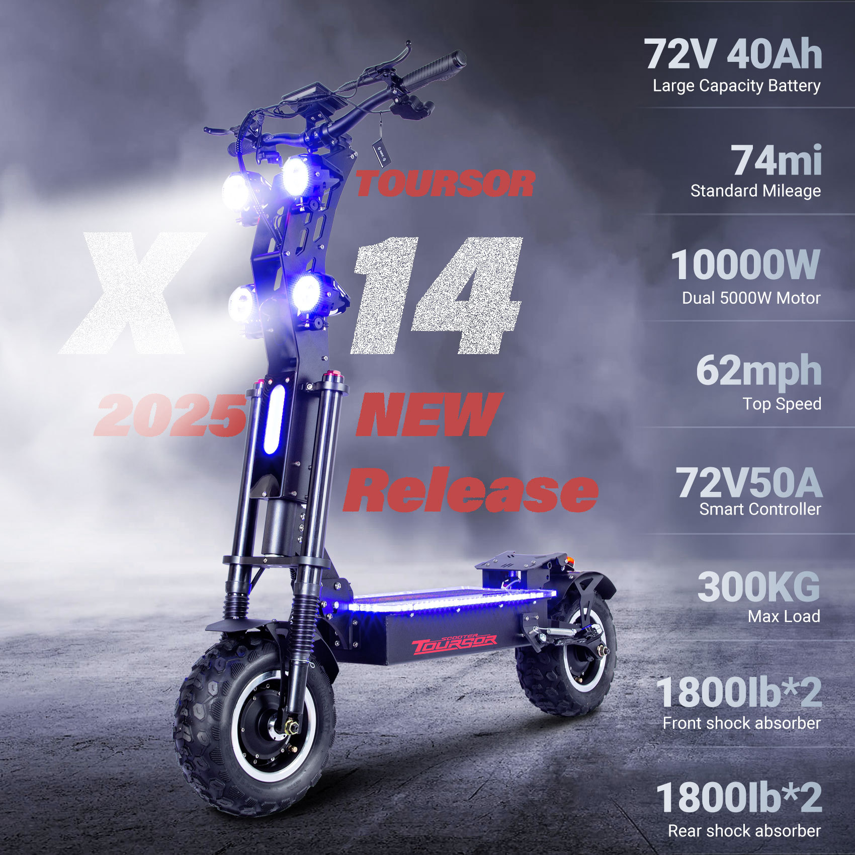 X14 High Power 13 Inches Off-road Wheel 5000W Motor Eletric Scooter 6 X14 High Power 13 Inches Off-road Wheel 5000W Motor Eletric Scooter - Afbeelding 6