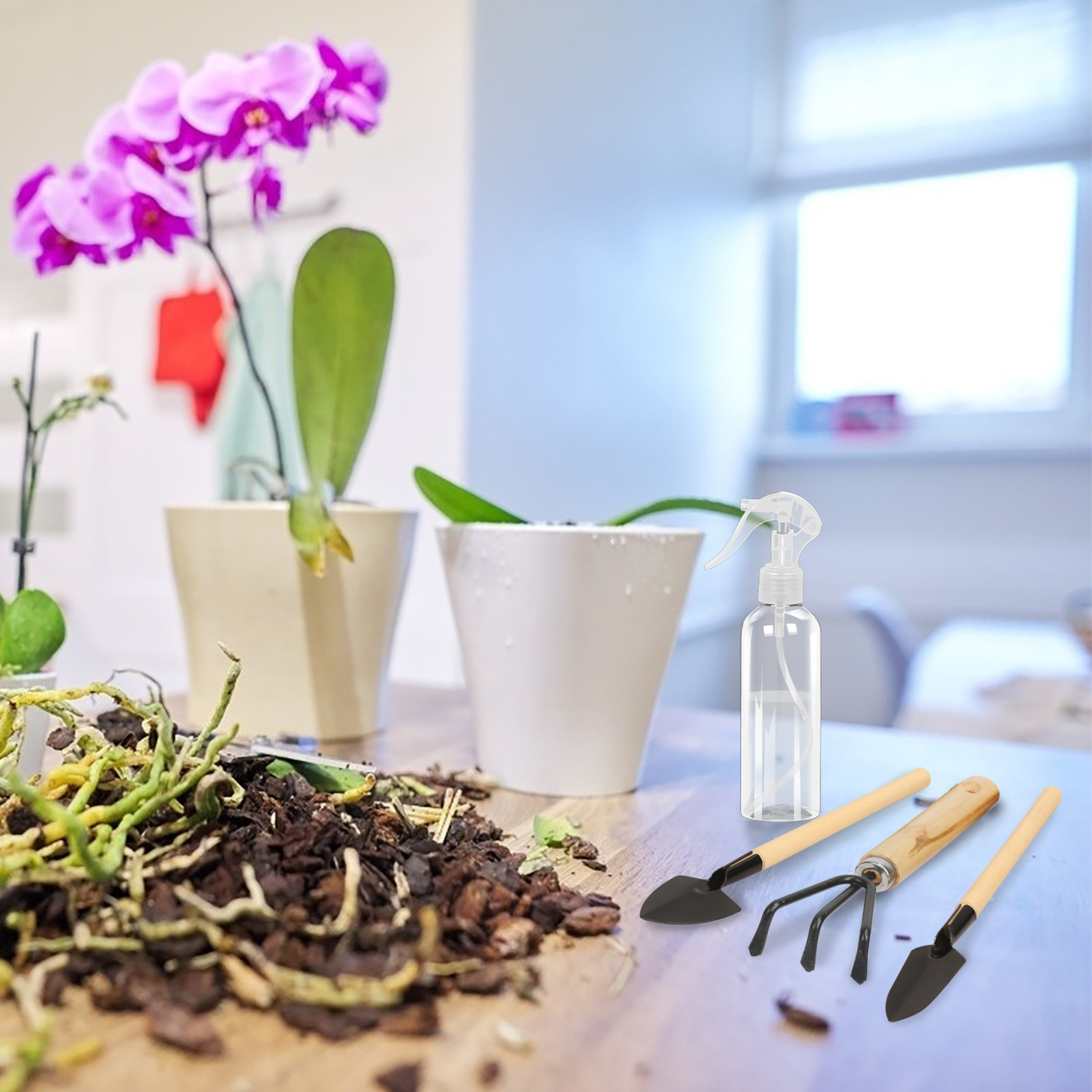 11-Delige Mini Tuingereedschapset, Inclusief Pincet, Sproeiflacon en Plantschepje voor Kamerplanten, Kruiden en Vetplanten - Cadeauset voor Hobbytuinders 5 11-Delige Mini Tuingereedschapset, Inclusief Pincet, Sproeiflacon en Plantschepje voor Kamerplanten, Kruiden en Vetplanten - Cadeauset voor Hobbytuinders - Afbeelding 5