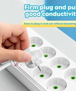 Alternative view of EU Stekkerdoos 8-Voudig met 4 USB-Poorten, Type-C, Overspanningsbeveiliging met Schakelaar en 2m Snoer