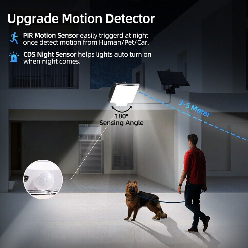 Solar Power LED Wall Light Security Outdoor Garden Flood Lamp PIR Motion Sensor 5 Solar Power LED Wall Light Security Outdoor Garden Flood Lamp PIR Motion Sensor - Afbeelding 5