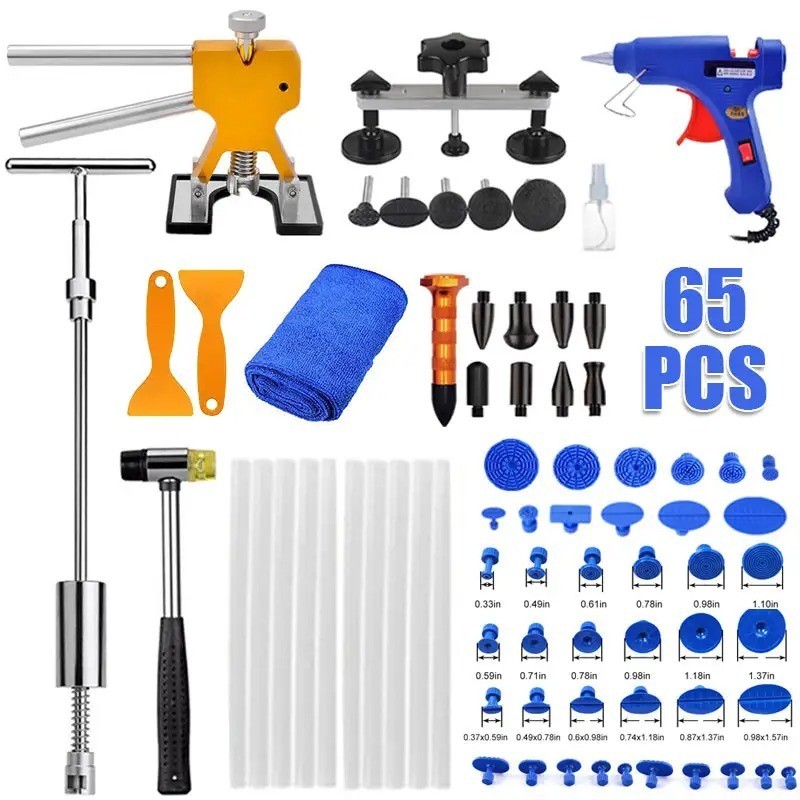 65-Delige Dentpuller Gereedschapsset voor Autodeukherstel, Dentlifter, Dentverwijdering Kit 1 65-Delige Dentpuller Gereedschapsset voor Autodeukherstel, Dentlifter, Dentverwijdering Kit