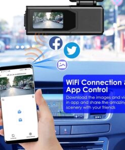 Alternative view of 2K HD Front Dash Cam For Car With IPS Screen Night Vision Loop Recording Included 32G Storage Card 140° Wide Angle WiFi App Control Front Dashcam