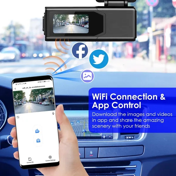 2K HD Front Dash Cam For Car With IPS Screen Night Vision Loop Recording Included 32G Storage Card 140° Wide Angle WiFi App Control Front Dashcam 2 2K HD Front Dash Cam For Car With IPS Screen Night Vision Loop Recording Included 32G Storage Card 140° Wide Angle WiFi App Control Front Dashcam - Afbeelding 2