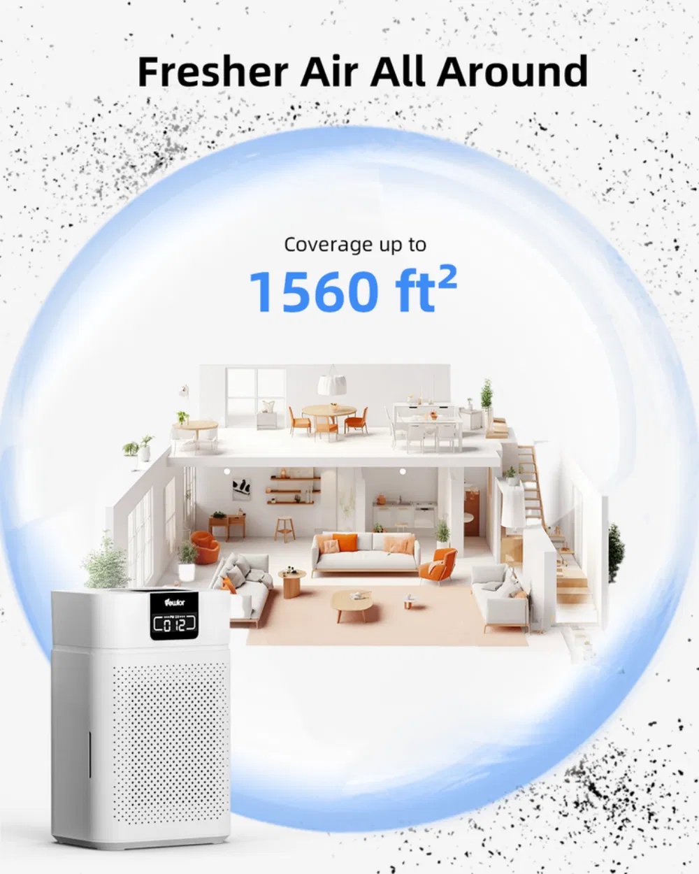 Luchtreiniger met H13 HEPA-filter tot 145 m² 4 Luchtreiniger met H13 HEPA-filter tot 145 m² - Afbeelding 4