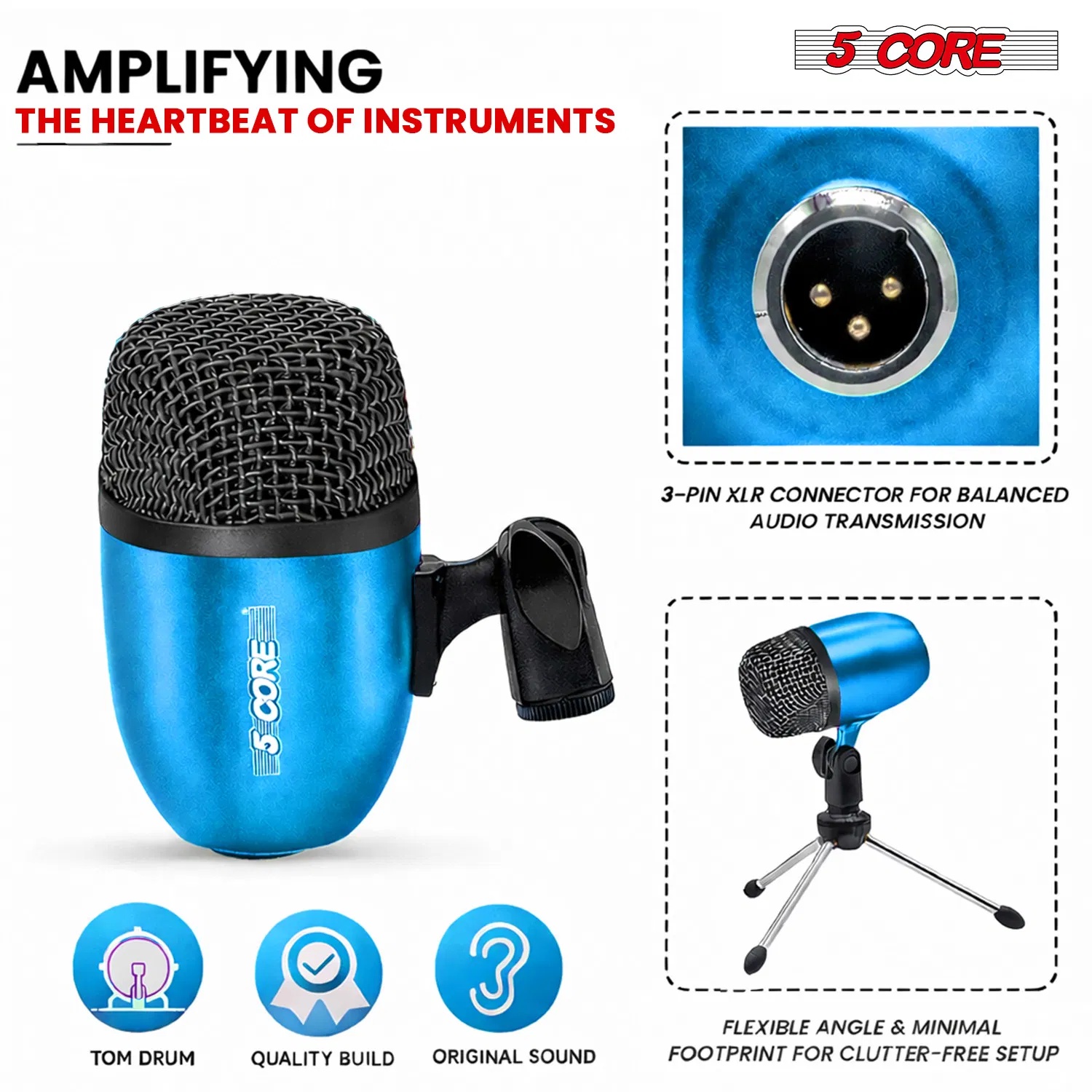 5 Core Drummicrofoonset met XLR 7 5 Core Drummicrofoonset met XLR - Afbeelding 7