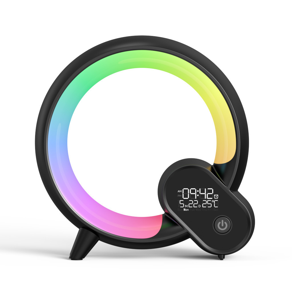 Creative Q Light Analog Sunrise Digital Display Alarm Clock Bluetooth Audio Intelligent Wake-up Q Colorful Atmosphere Light 7 Creative Q Light Analog Sunrise Digital Display Alarm Clock Bluetooth Audio Intelligent Wake-up Q Colorful Atmosphere Light - Afbeelding 7