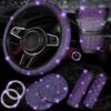 Glitter Auto-accessoireset, 8-delig, Paars