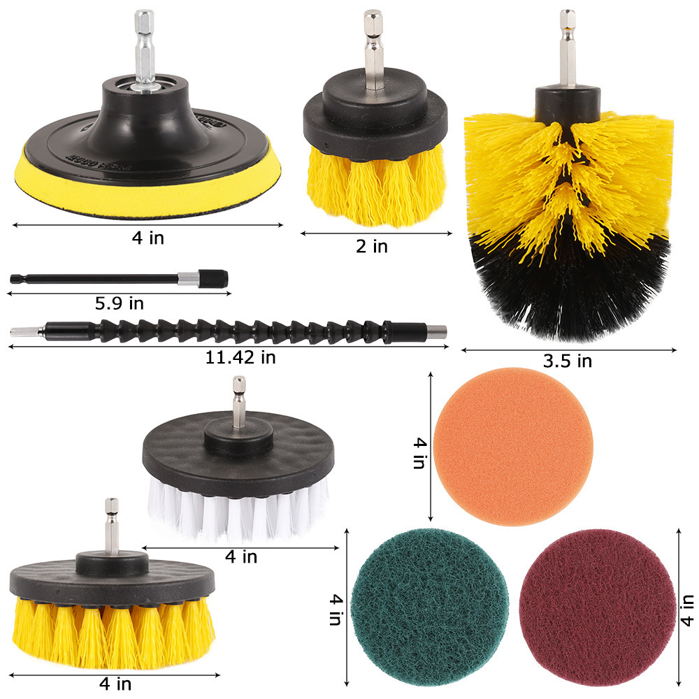 Borstelset voor Boormachine, voor Badkamer, Keuken en Velgen 2 Borstelset voor Boormachine, voor Badkamer, Keuken en Velgen - Afbeelding 2