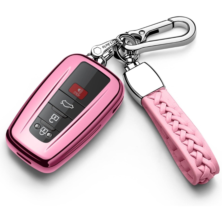 Roze TPU Sleutelhoes met Sleutelhanger voor Toyota 1 Roze TPU Sleutelhoes met Sleutelhanger voor Toyota