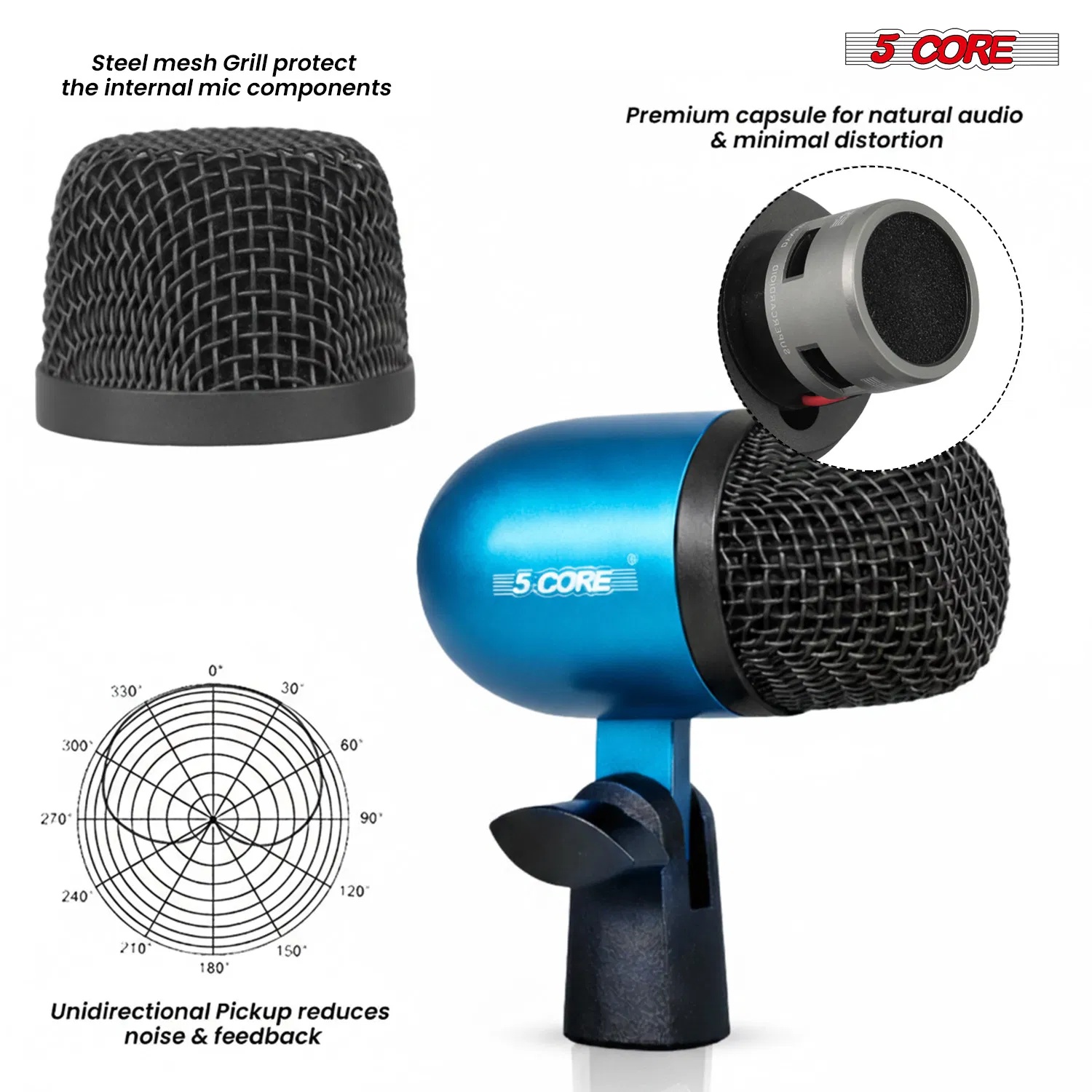 5 Core Drummicrofoonset met XLR 2 5 Core Drummicrofoonset met XLR - Afbeelding 2