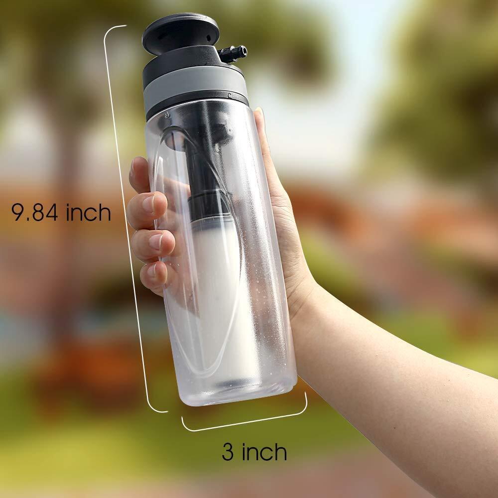 Waterfles met Filterrietje 750 ml, Opvouwbaar 1 Waterfles met Filterrietje 750 ml, Opvouwbaar