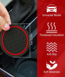 Alternative view of 6-delige Auto-accessoireset met Stuurhoes, Zwart-Rood
