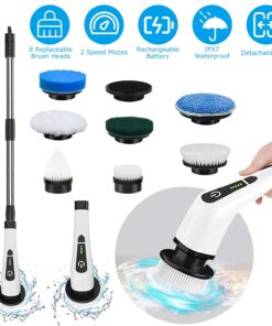 Smart Gadgets Kopen 59 1Pc Electric Spin Scrubber Cordless Rechargeable Telescopic Cleaning Brush 8 Replaceable Heads 2 Speed Adjustable Extension Arm Bathroom Tub Tile Floor