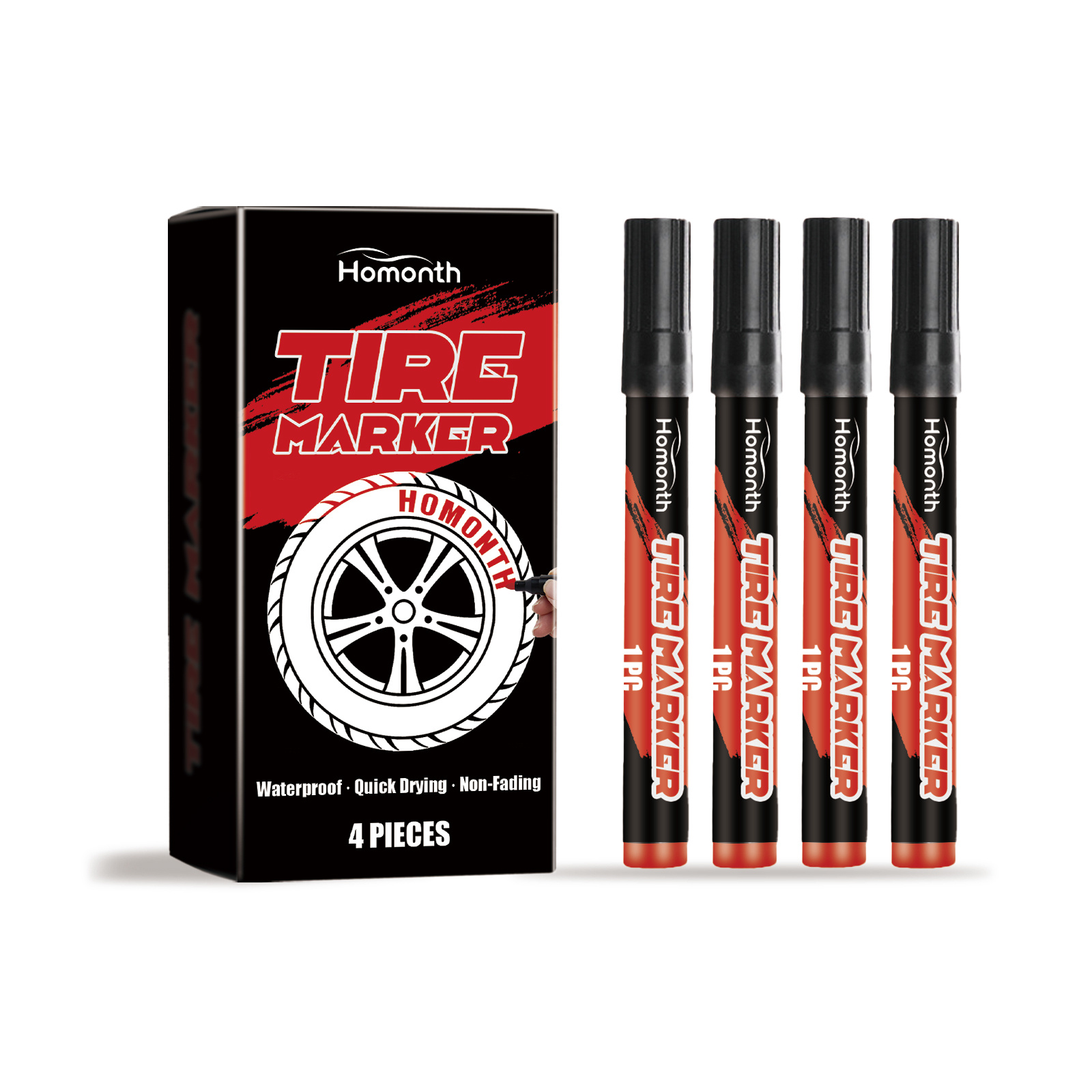 Bandenstift Rood, Waterbestendig 1 Bandenstift Rood, Waterbestendig
