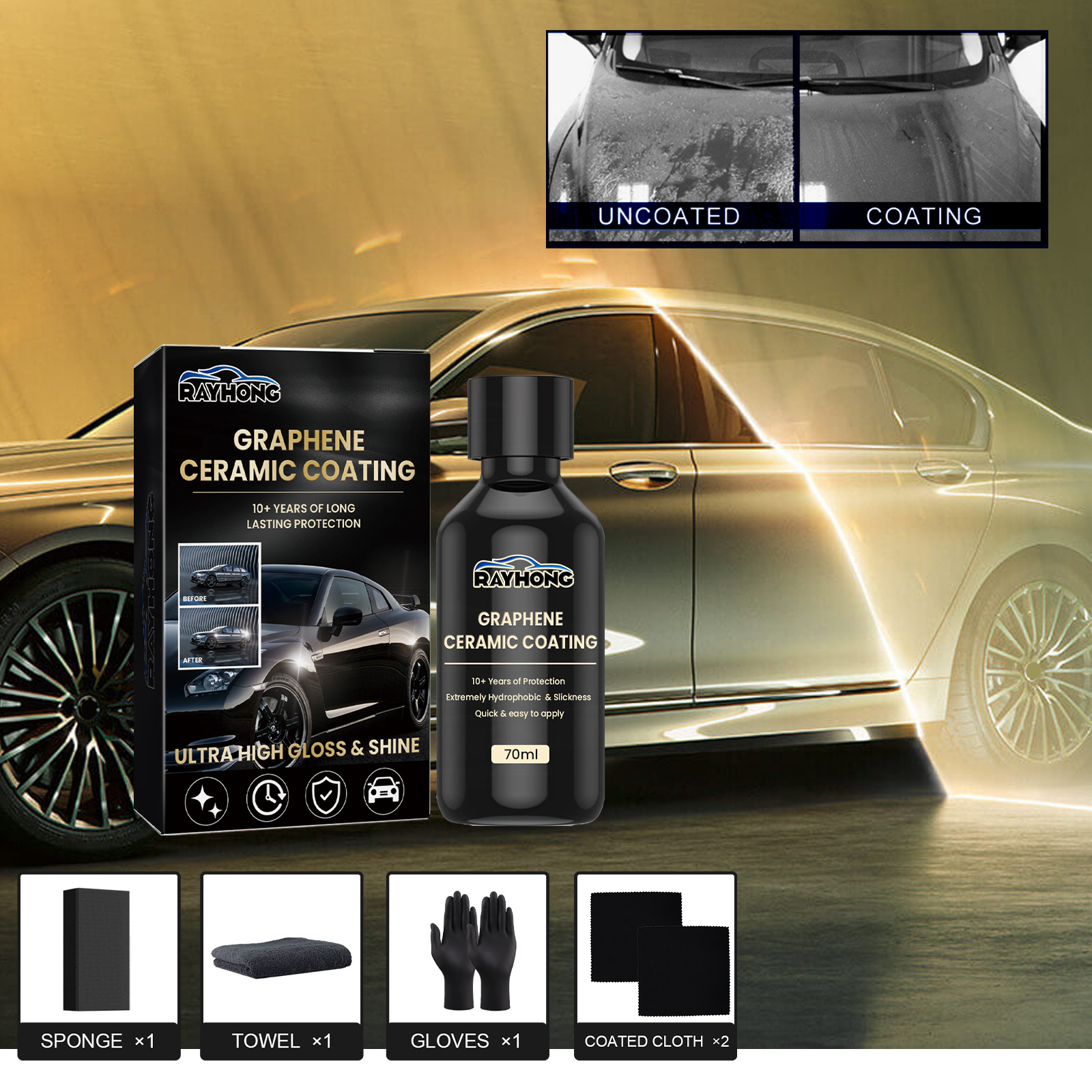 Grafeen Keramische Coating voor Auto, 70 ml 2 Grafeen Keramische Coating voor Auto, 70 ml - Afbeelding 2