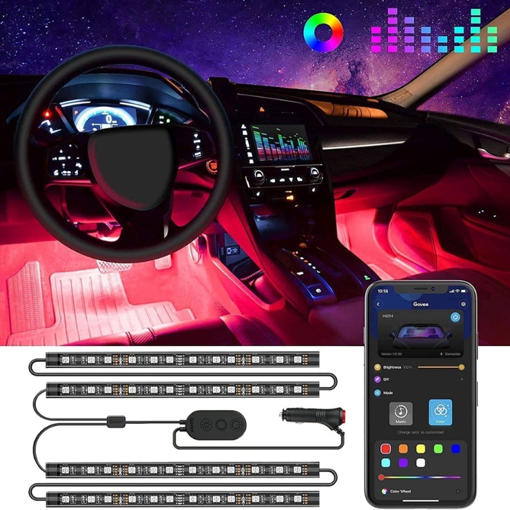 Govee RGB LED Interieurverlichting voor Auto met App 1 Govee RGB LED Interieurverlichting voor Auto met App