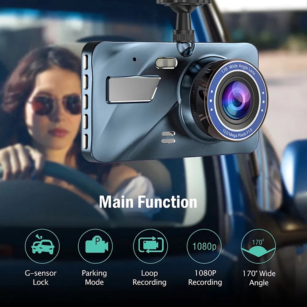 Dashcam met 4 inch Touchscreen, Voor- en Achtercamera 3 Dashcam met 4 inch Touchscreen, Voor- en Achtercamera - Afbeelding 3