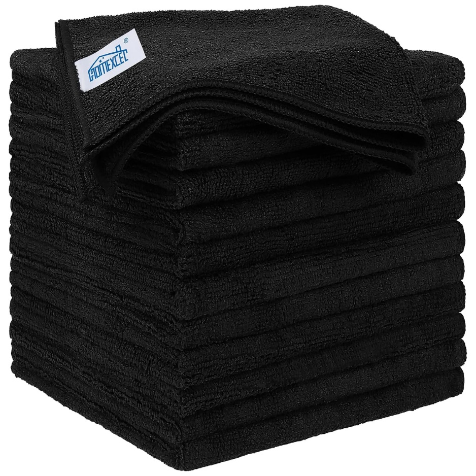 Zwarte Microvezeldoeken, Set van 12 1 Zwarte Microvezeldoeken, Set van 12