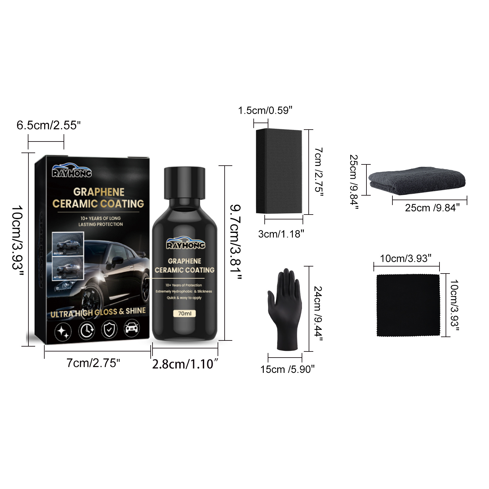 Grafeen Keramische Coating voor Auto, 70 ml 6 Grafeen Keramische Coating voor Auto, 70 ml - Afbeelding 6
