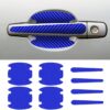 Deurgreep Beschermstickers Carbonlook, Set van 8, Blauw