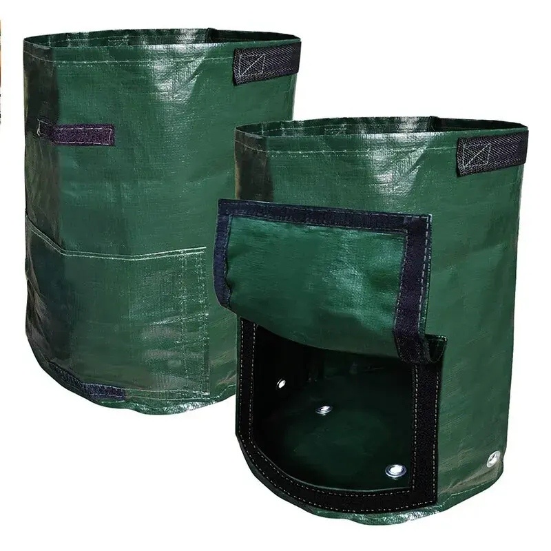 10 Gallon -6 Pack Potato Grow Bags, Heavy Duty PE Fabric Pots With Flap And Handles, Green Planter Bags For Potato Vegetables Outdoor Garden, For All Plants Growing 10 10 Gallon -6 Pack Potato Grow Bags, Heavy Duty PE Fabric Pots With Flap And Handles, Green Planter Bags For Potato Vegetables Outdoor Garden, For All Plants Growing - Afbeelding 10
