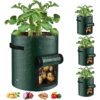 10 Gallon -6 Pack Potato Grow Bags, Heavy Duty PE Fabric Pots With Flap And Handles, Green Planter Bags For Potato Vegetables Outdoor Garden, For All Plants Growing 17 10 Gallon -6 Pack Potato Grow Bags, Heavy Duty PE Fabric Pots With Flap And Handles, Green Planter Bags For Potato Vegetables Outdoor Garden, For All Plants Growing