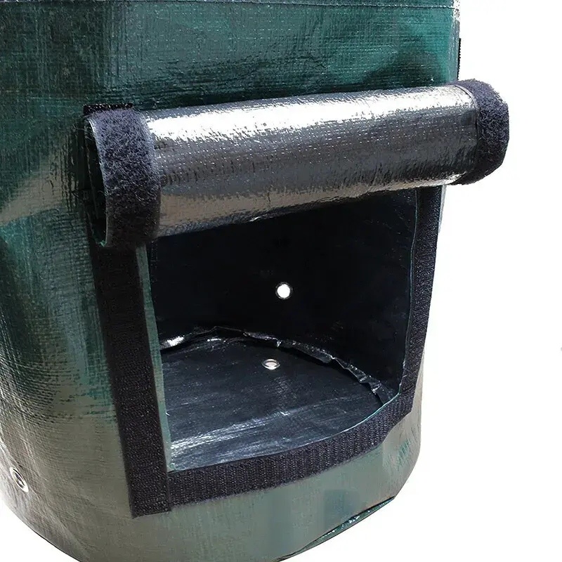 10 Gallon -6 Pack Potato Grow Bags, Heavy Duty PE Fabric Pots With Flap And Handles, Green Planter Bags For Potato Vegetables Outdoor Garden, For All Plants Growing 3 10 Gallon -6 Pack Potato Grow Bags, Heavy Duty PE Fabric Pots With Flap And Handles, Green Planter Bags For Potato Vegetables Outdoor Garden, For All Plants Growing - Afbeelding 3